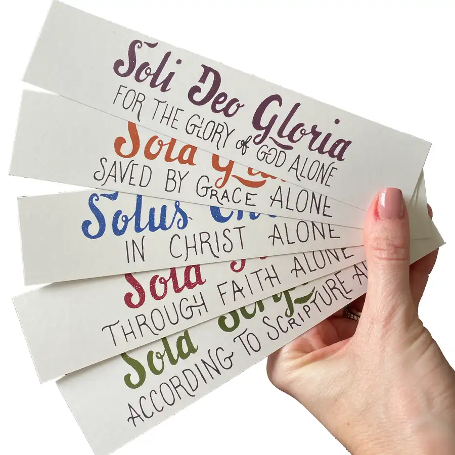 Five Solas Hand Lettered Bookmark Set #2