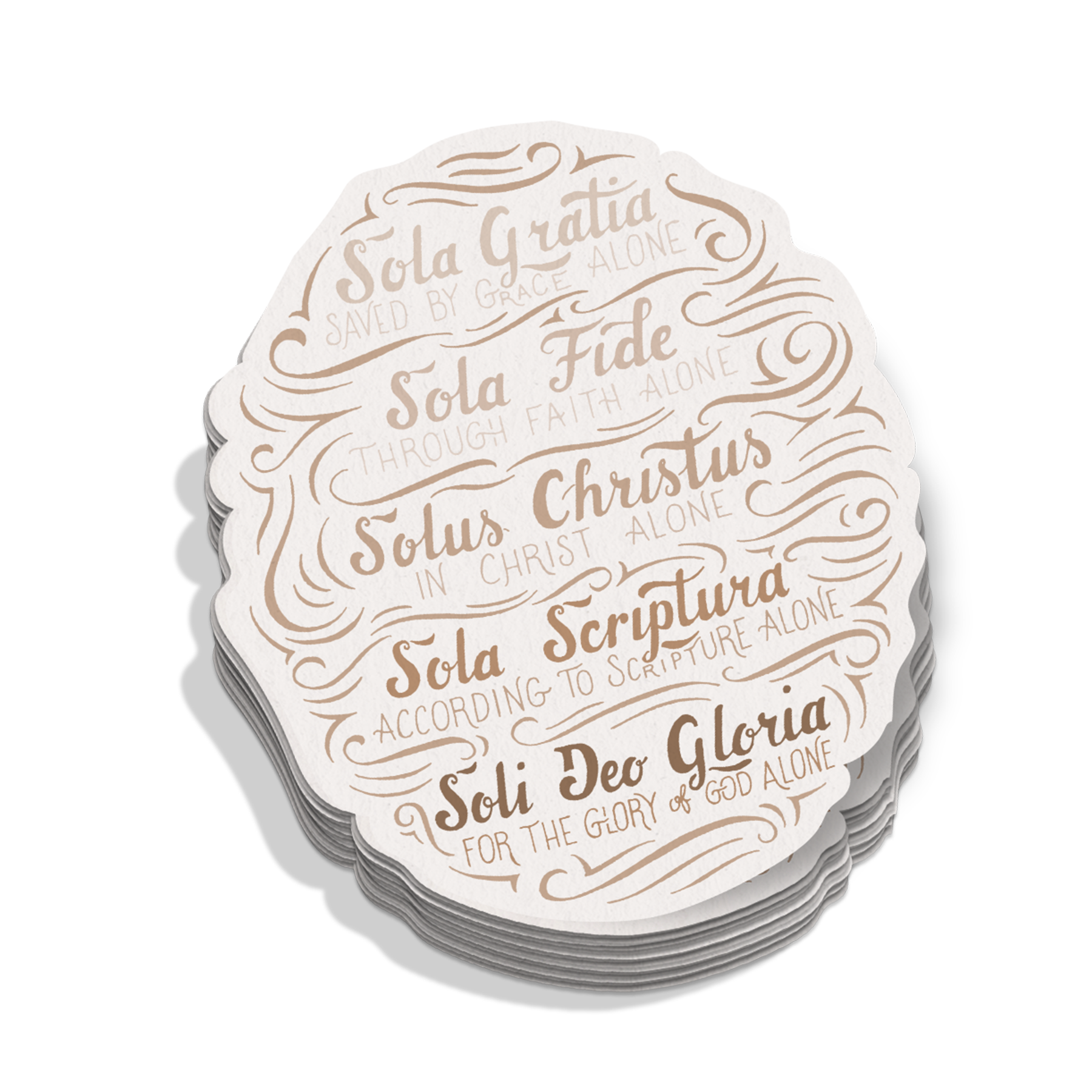 The Five Solas Handlettered Sticker
