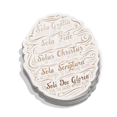 The Five Solas Handlettered Sticker