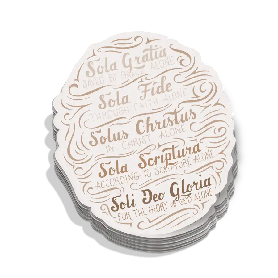 The Five Solas Handlettered Sticker