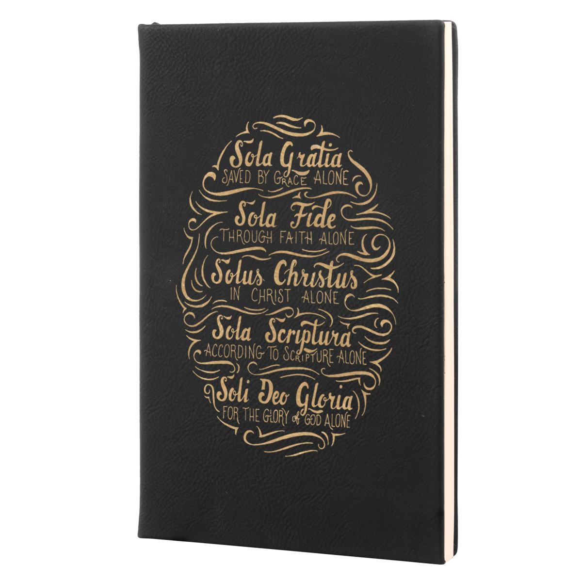 Five Solas Hand Lettered Leatherette Hardcover Journal