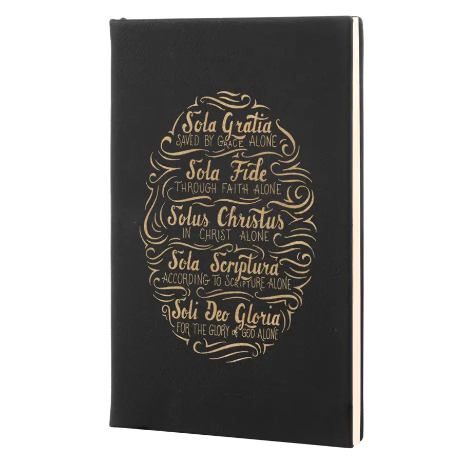 Five Solas Hand Lettered Leatherette Hardcover Journal