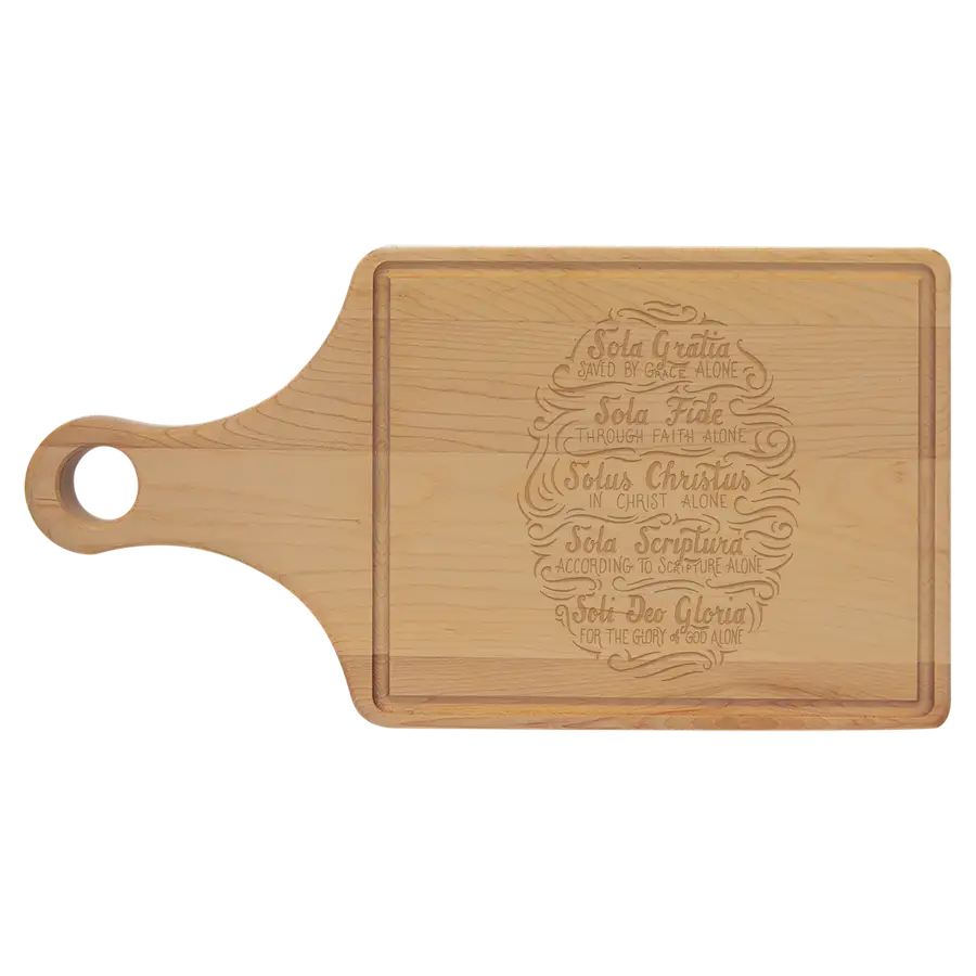 Five Sola Hand Lettered Cutting Board Paddle