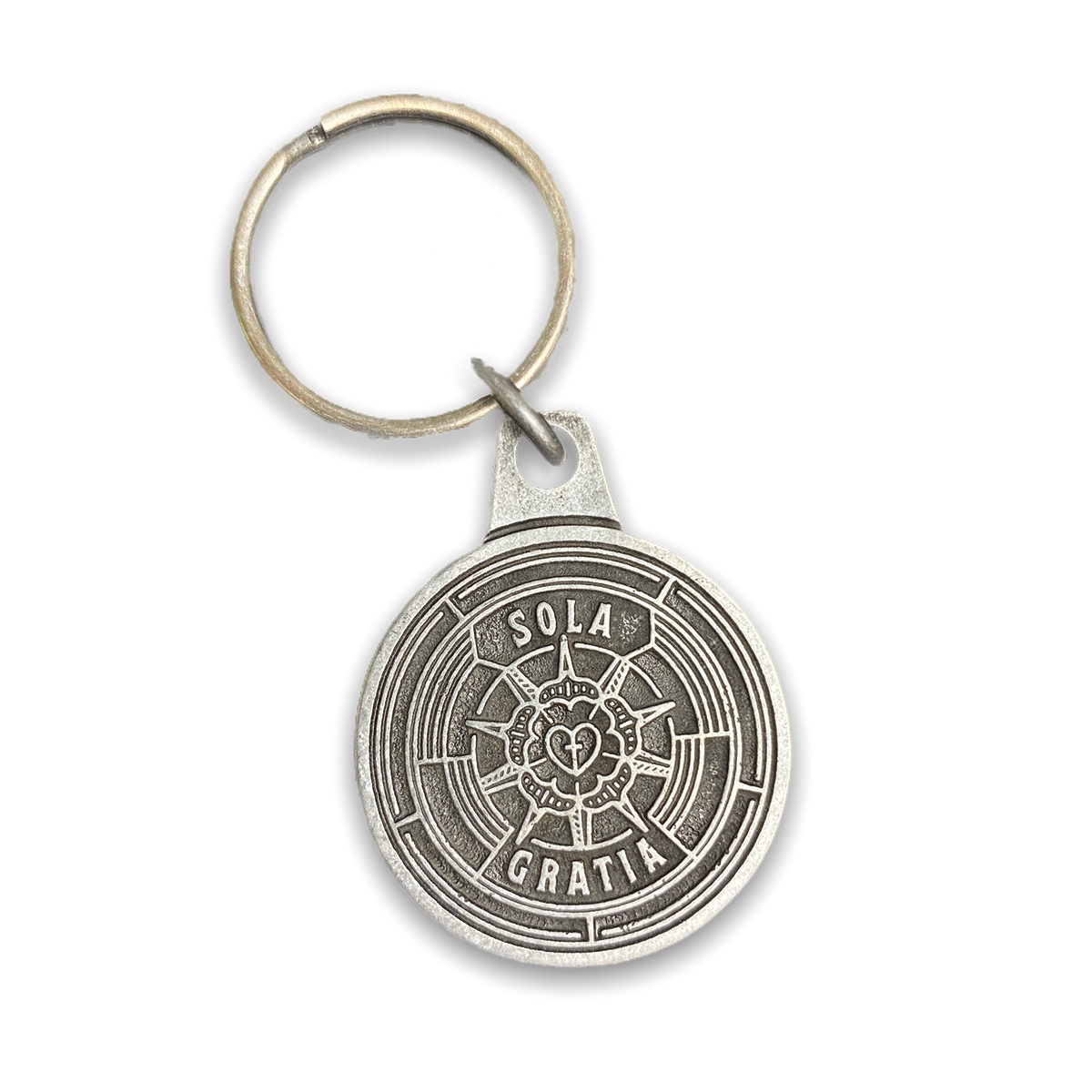 Sola Gratia Badge Key Chain