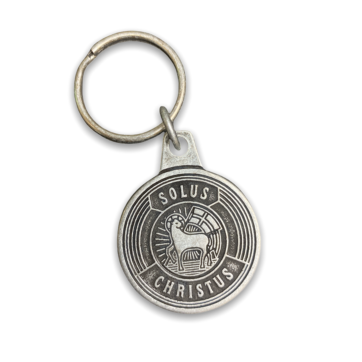 Solus Christus Badge Key Chain