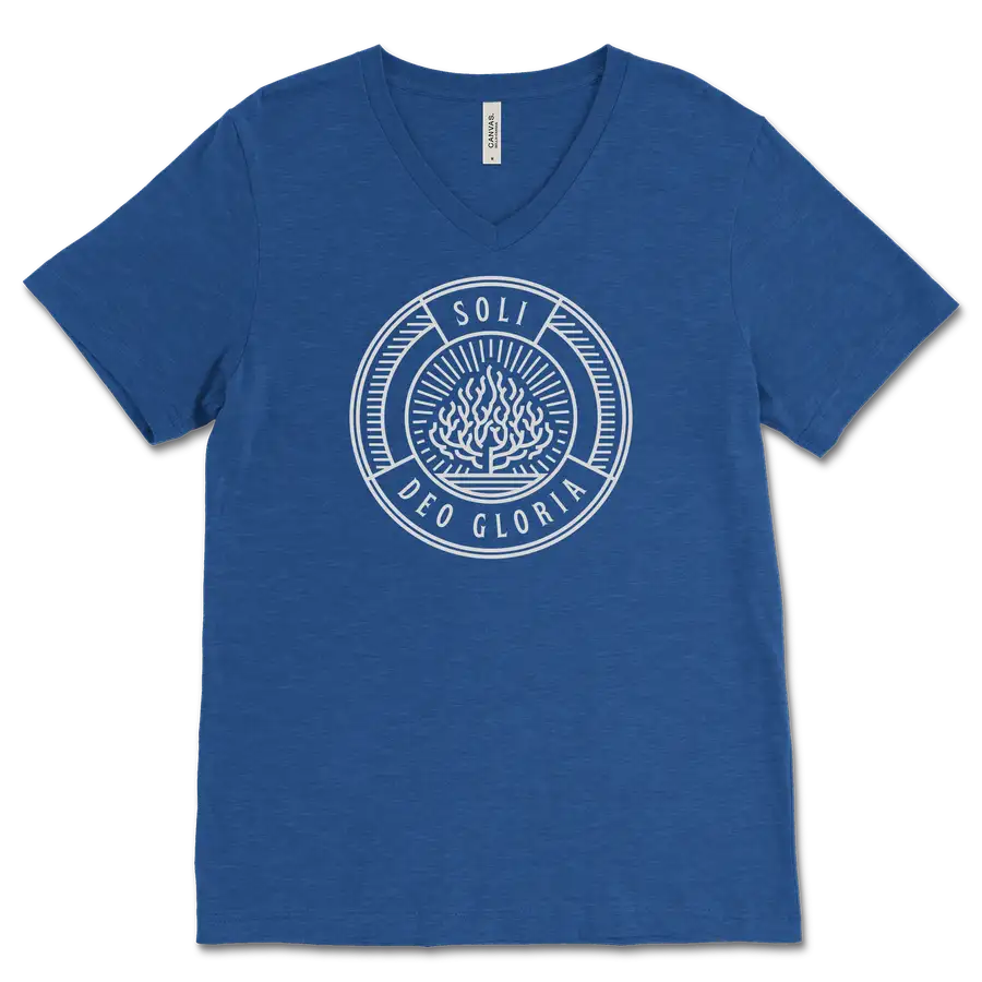 Soli Deo Gloria Badge V&dash;Neck Tee