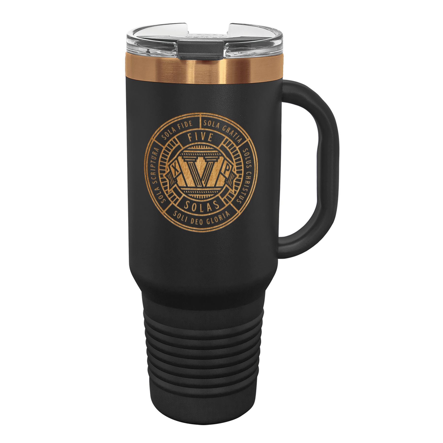 Five Sola Badge Copper 40 oz Insulated Travel Tumbler