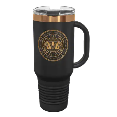 Five Sola Badge Copper 40 oz Insulated Travel Tumbler