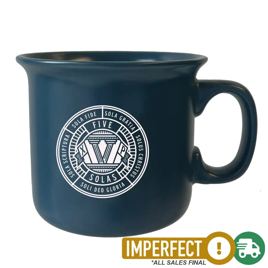 Five Solas Coffee Mug Blue Imperfection