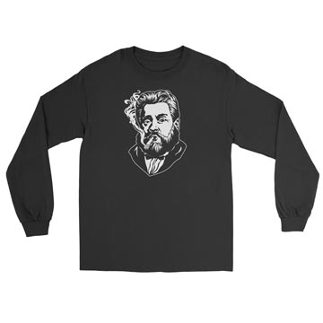 Charles Spurgeon Smoking a Cigar Long Sleeve Tee