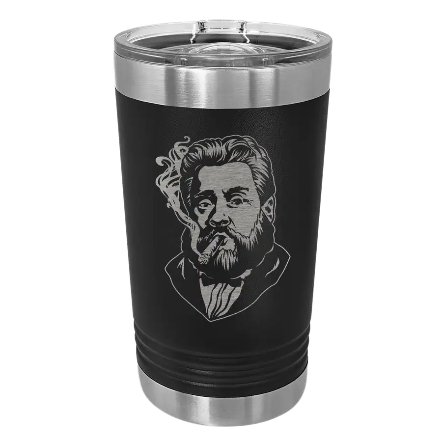 Charles Spurgeon Smoking a Cigar Insulated Pint
