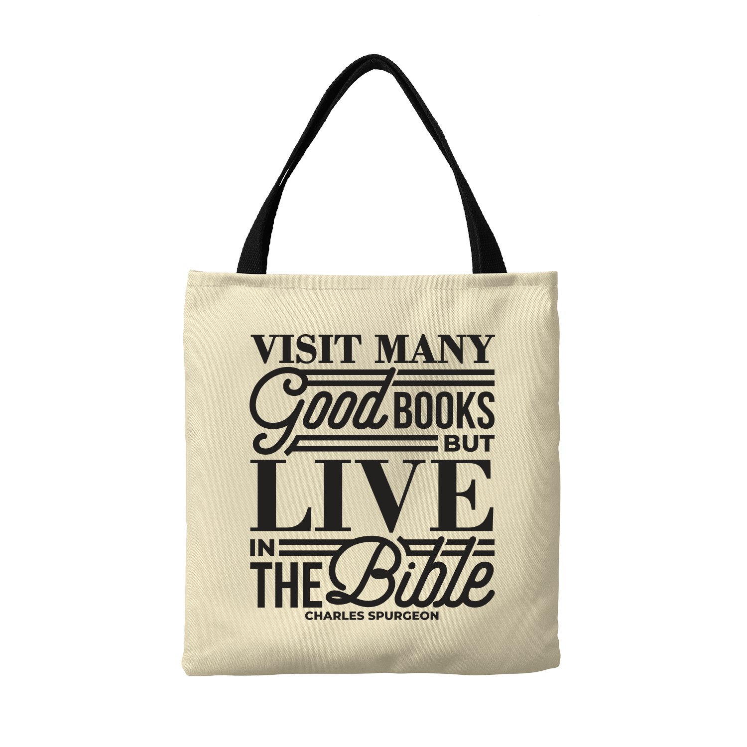 Live In The Bible Canvas Tote