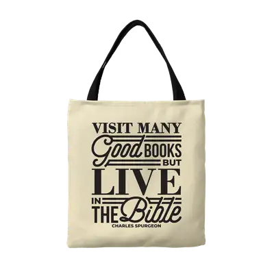 Live In The Bible Canvas Tote
