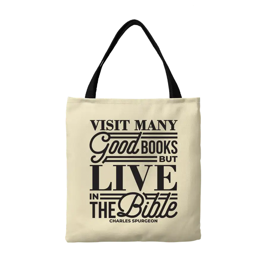 Live In The Bible Canvas Tote