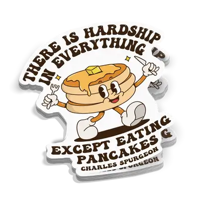 Eating Pancakes Retro Sticker