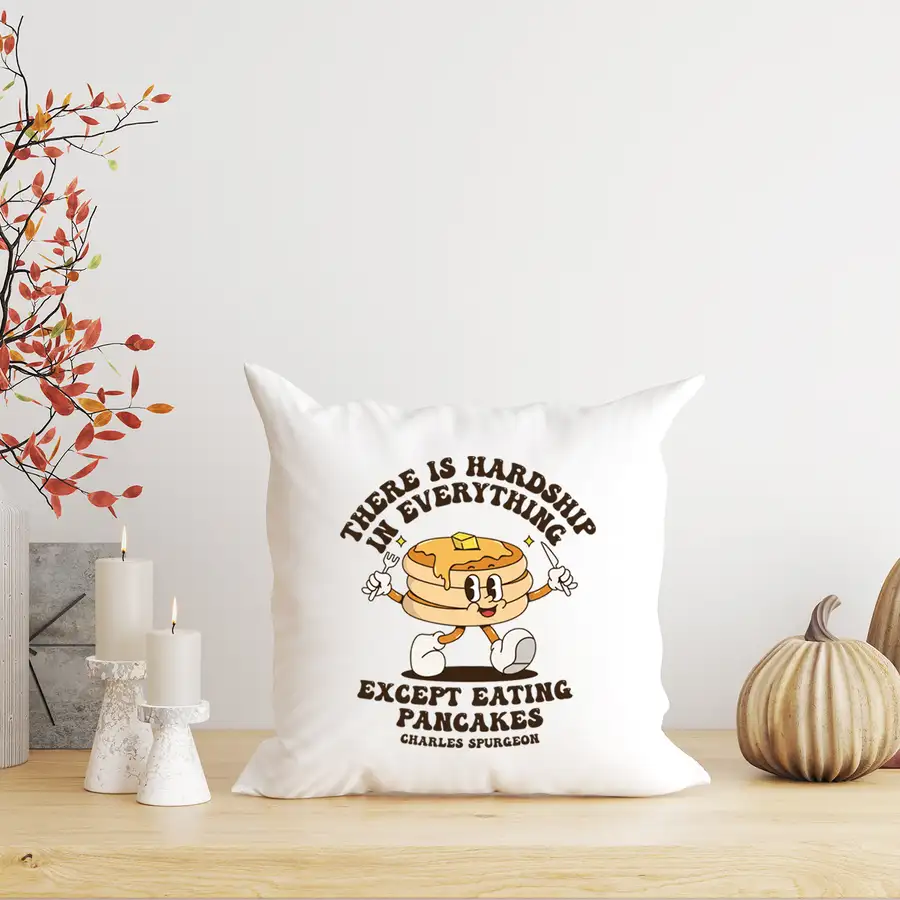 Eating Pancakes Retro Pillow Cover #2