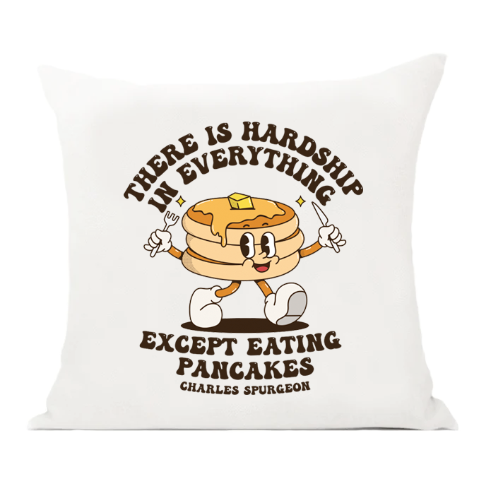 Eating Pancakes Retro Pillow Cover