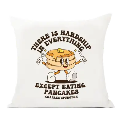 Eating Pancakes Retro Pillow Cover