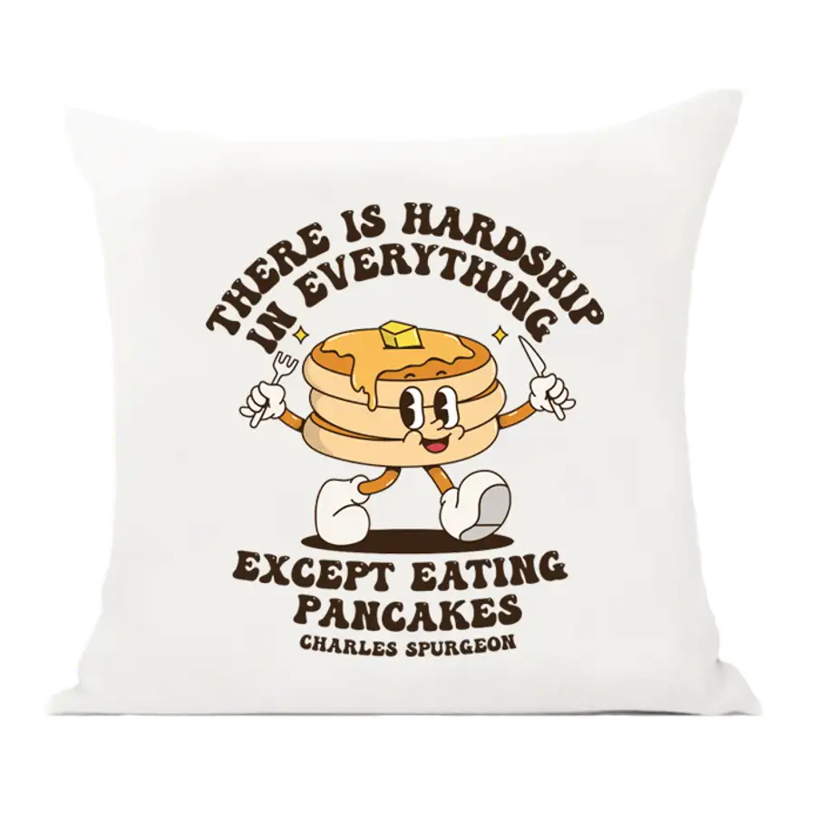 Eating Pancakes Retro Pillow Cover