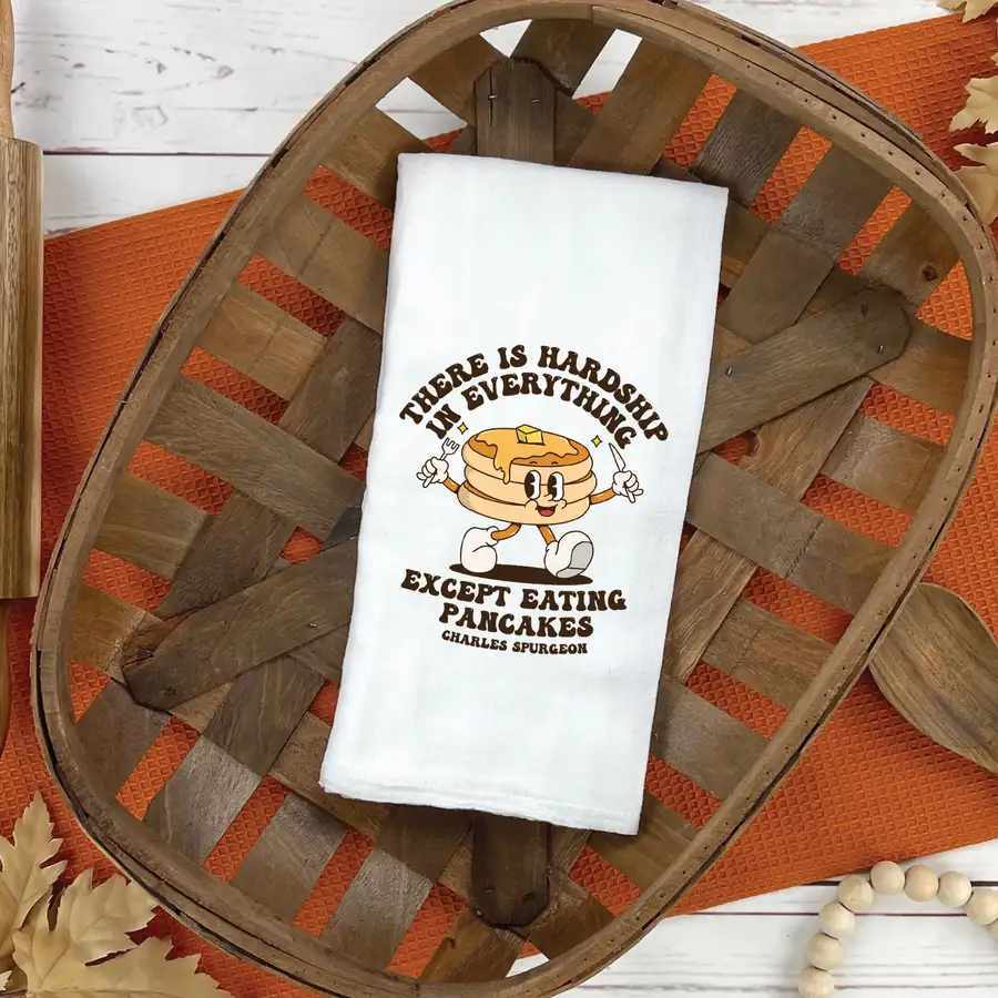 Eating Pancakes Retro Tea Towel #2