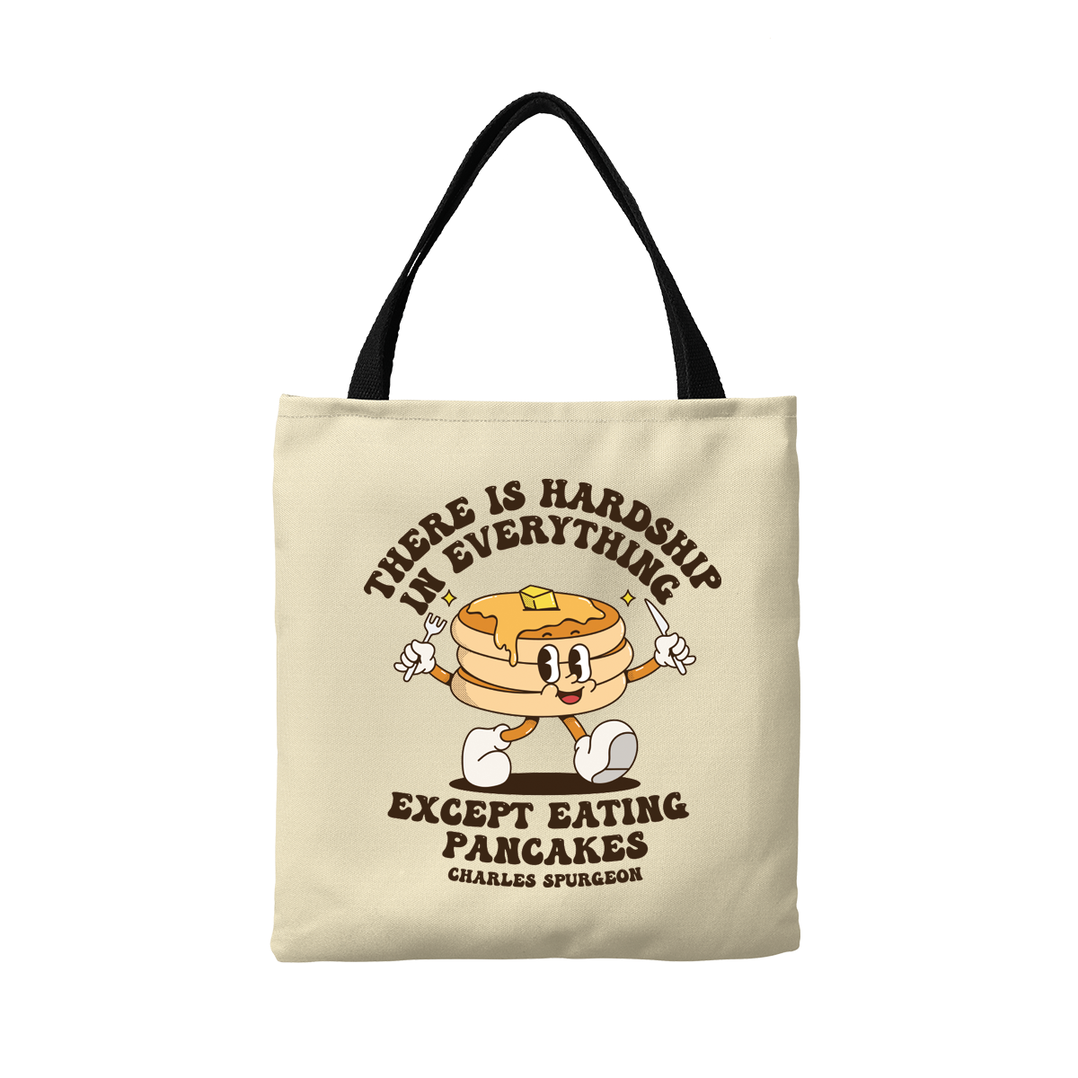 Eating Pancakes Retro Canvas Tote