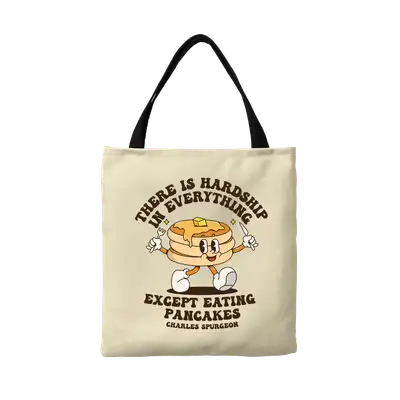 Eating Pancakes Retro Canvas Tote