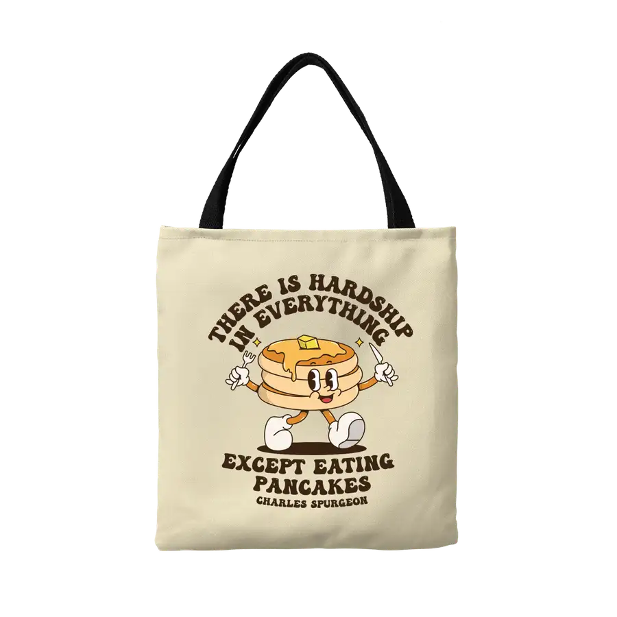 Eating Pancakes Retro Canvas Tote