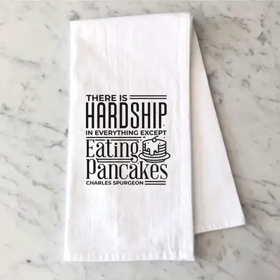 Eating Pancakes Tea Towel