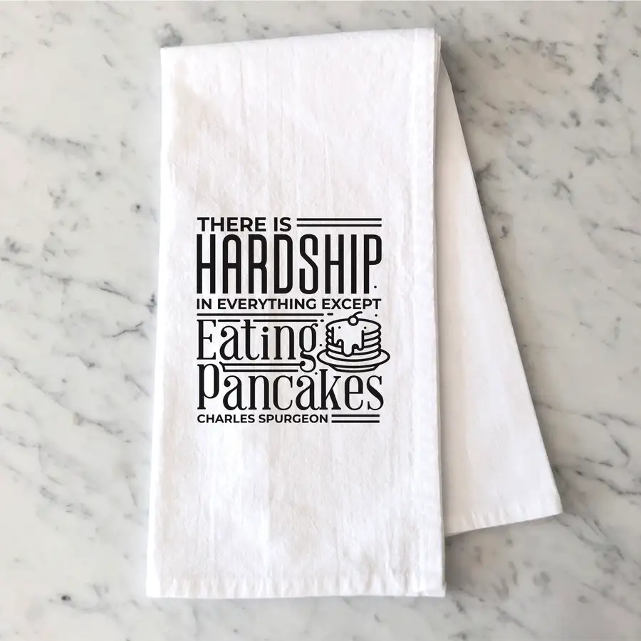 Eating Pancakes Tea Towel