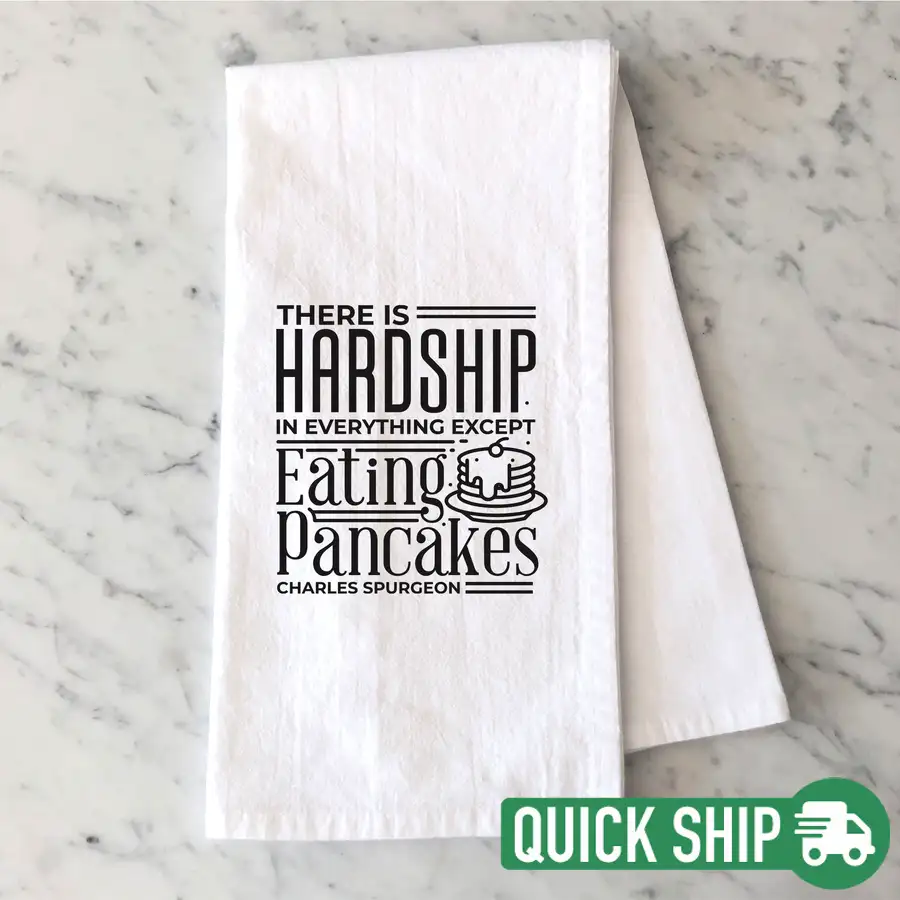 Eating Pancakes Tea Towel Quick Ship