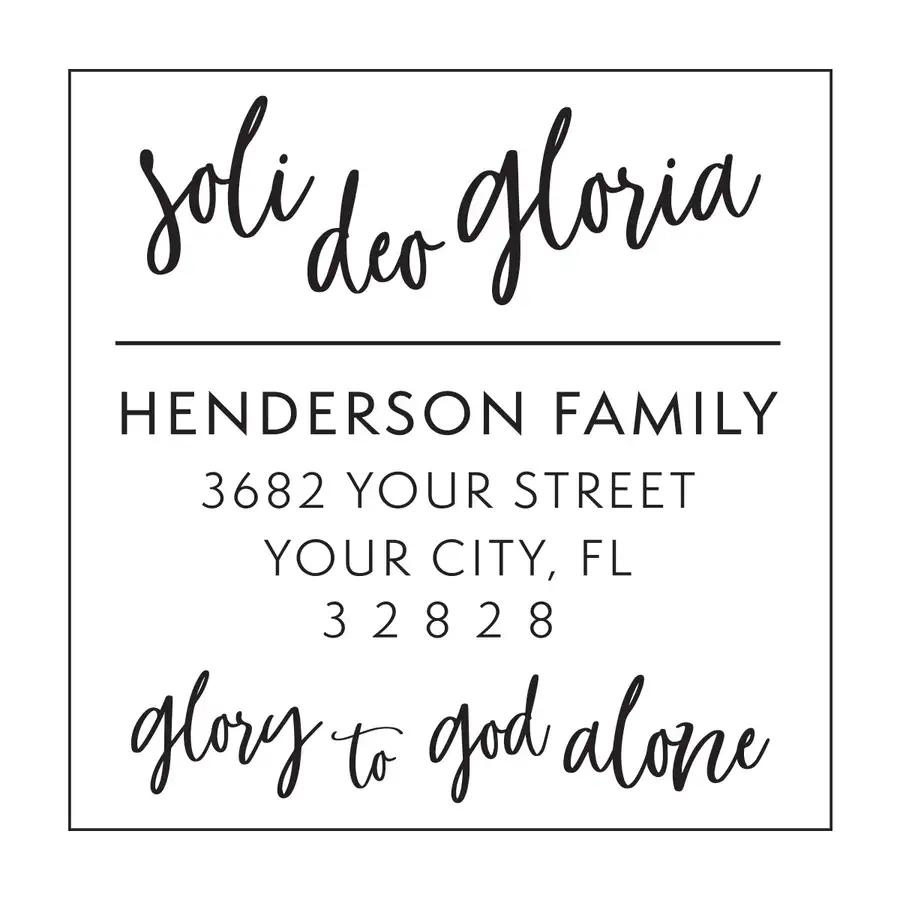 Soli Deo Gloria Address Stamp