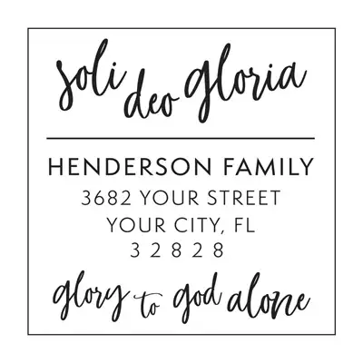 Soli Deo Gloria Address Stamp