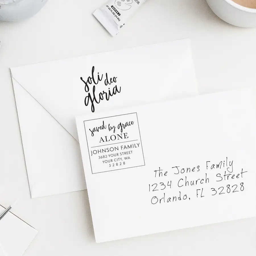 Saved By Grace Alone Address Stamp #2