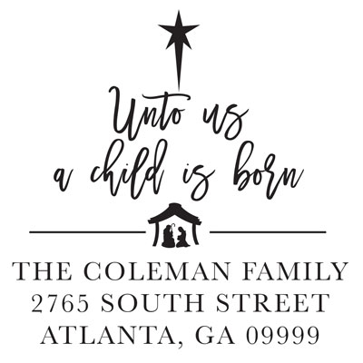 Unto Us A Child Address Stamp
