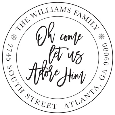 Oh Come Let Us Adhore Him Address Stamp