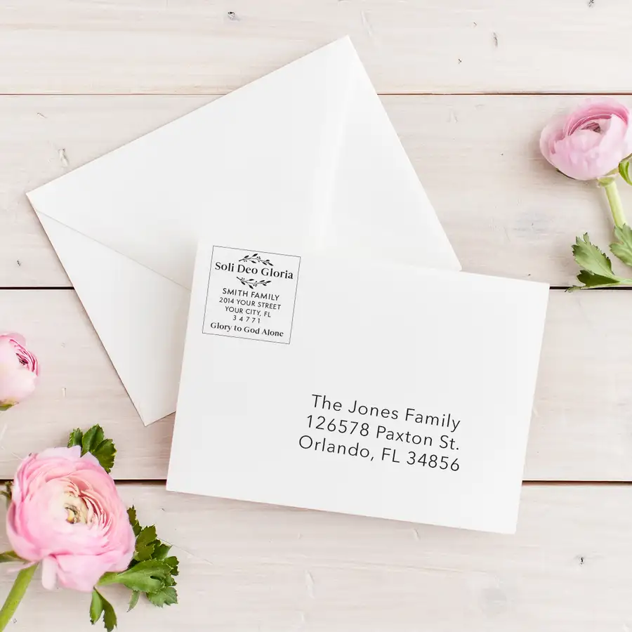 Soli Deo Gloria Floral Address Stamp #2