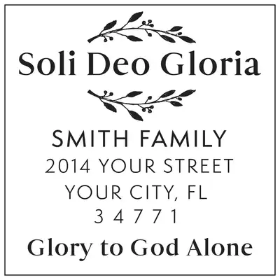 Soli Deo Gloria Floral Address Stamp