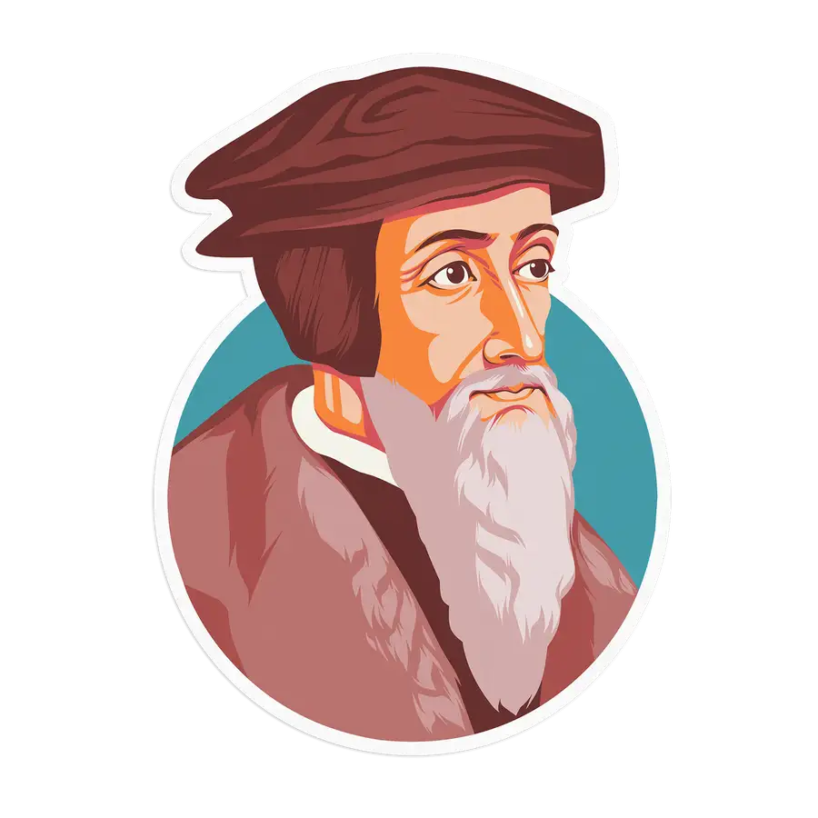 John Calvin Portrait Sticker #2