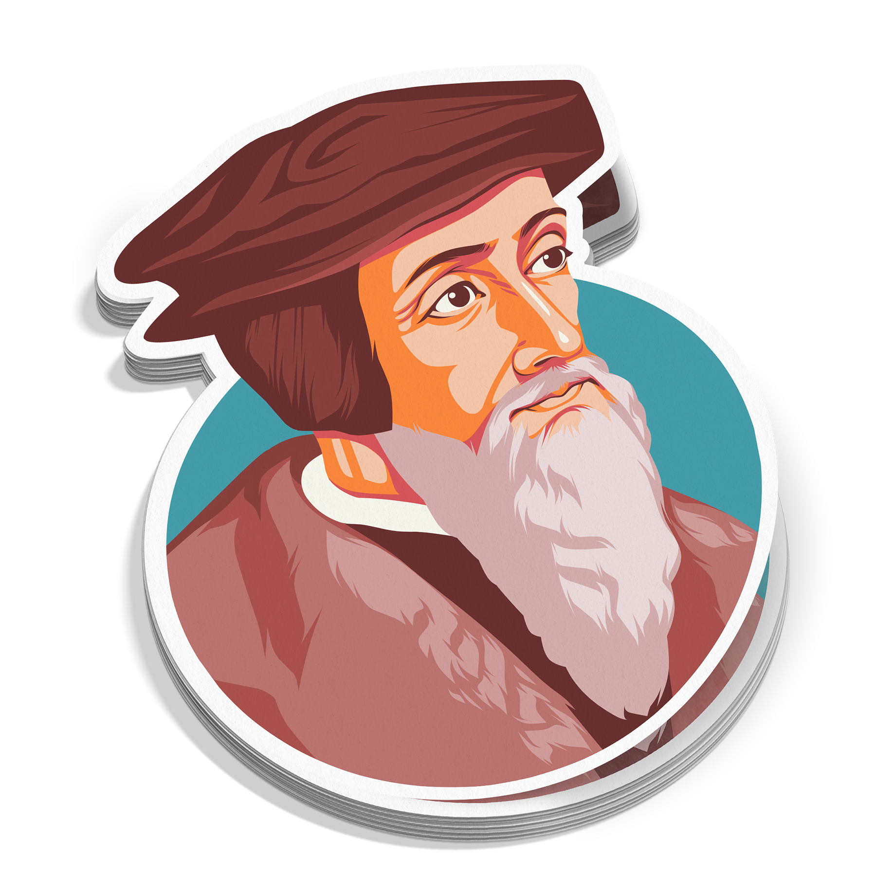 John Calvin Portrait Sticker