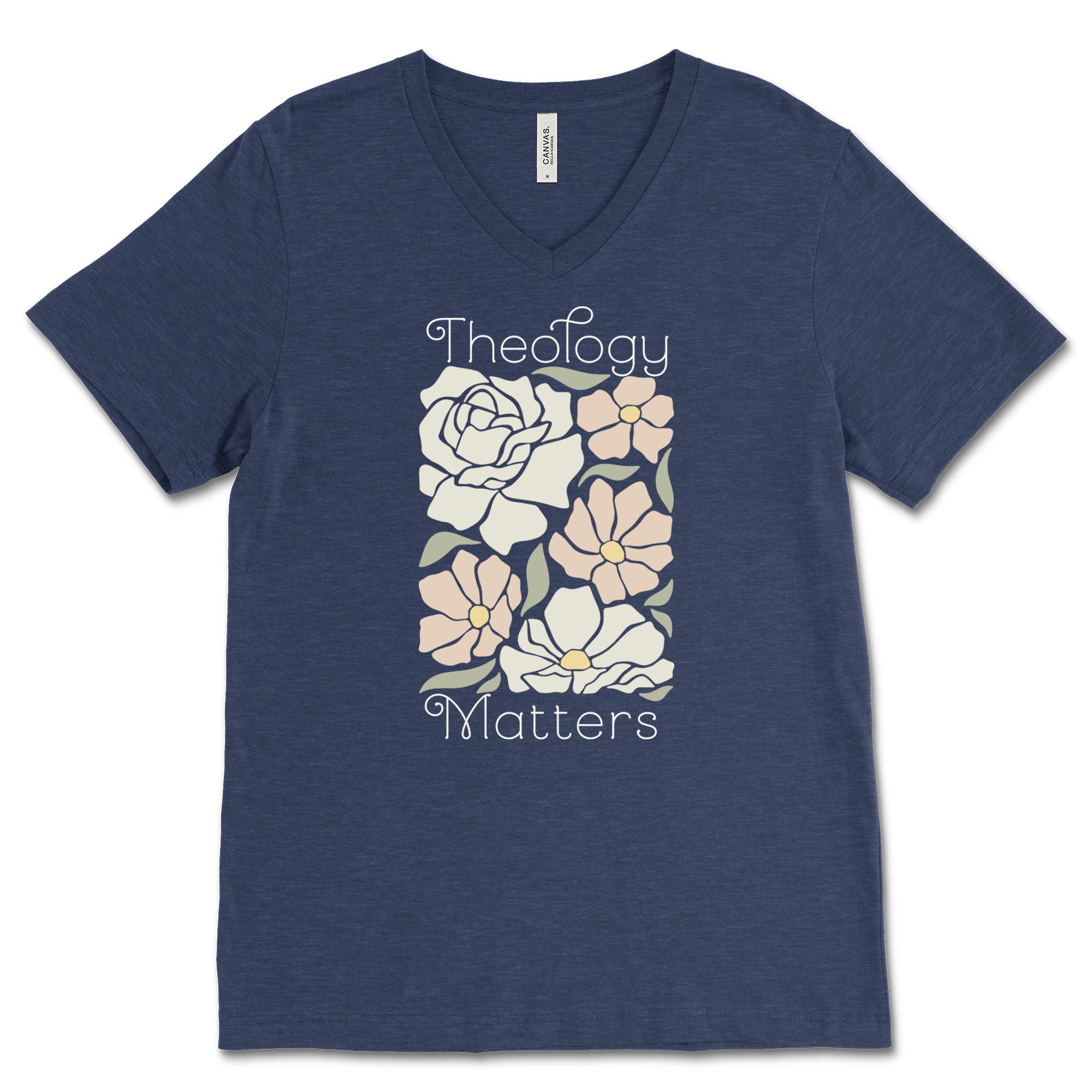 Theology Matters Floral V‐Neck Tee