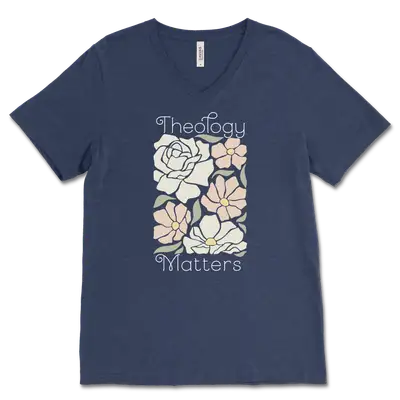 Theology Matters Floral V‐Neck Tee