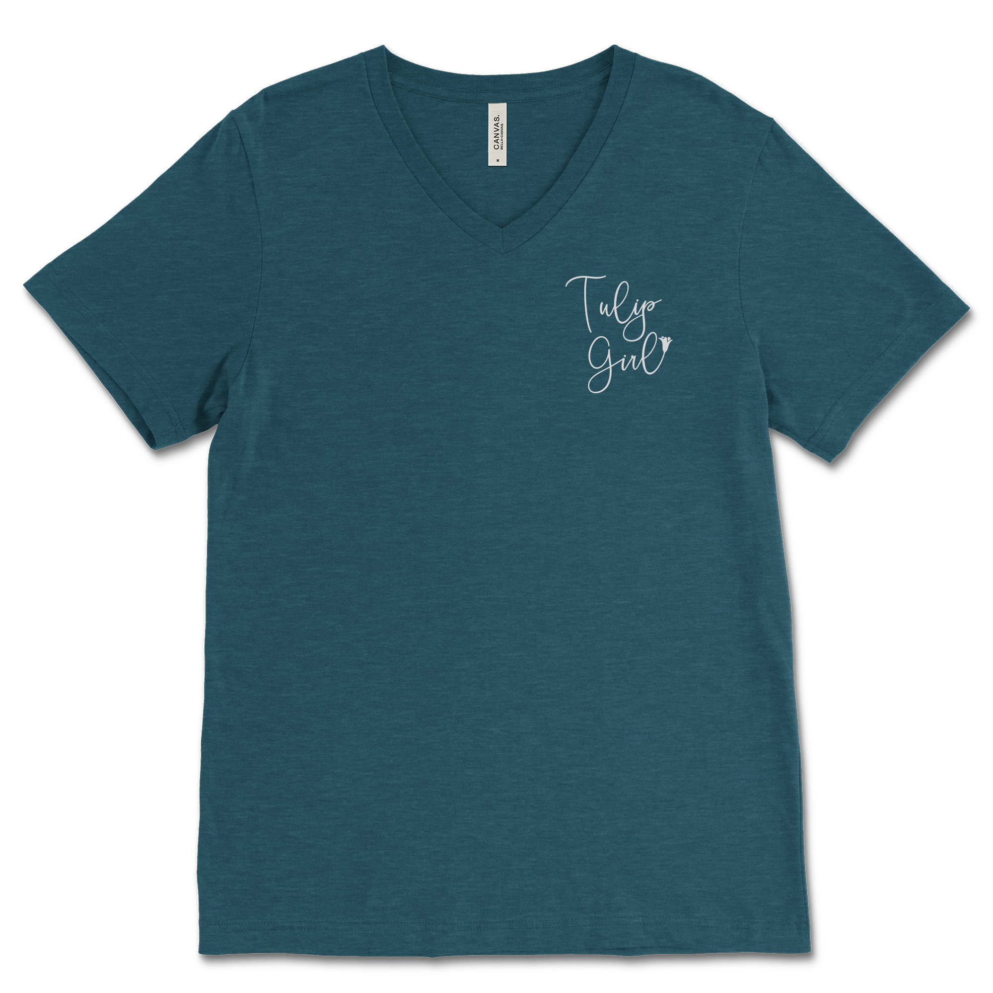 Tulip Girl Left Chest V‐Neck Tee