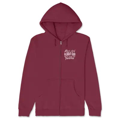 Man's Chief End Left Chest Zipper Hoodie