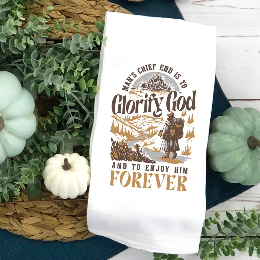 Glorify God And Enjoy Him Tea Towel #2