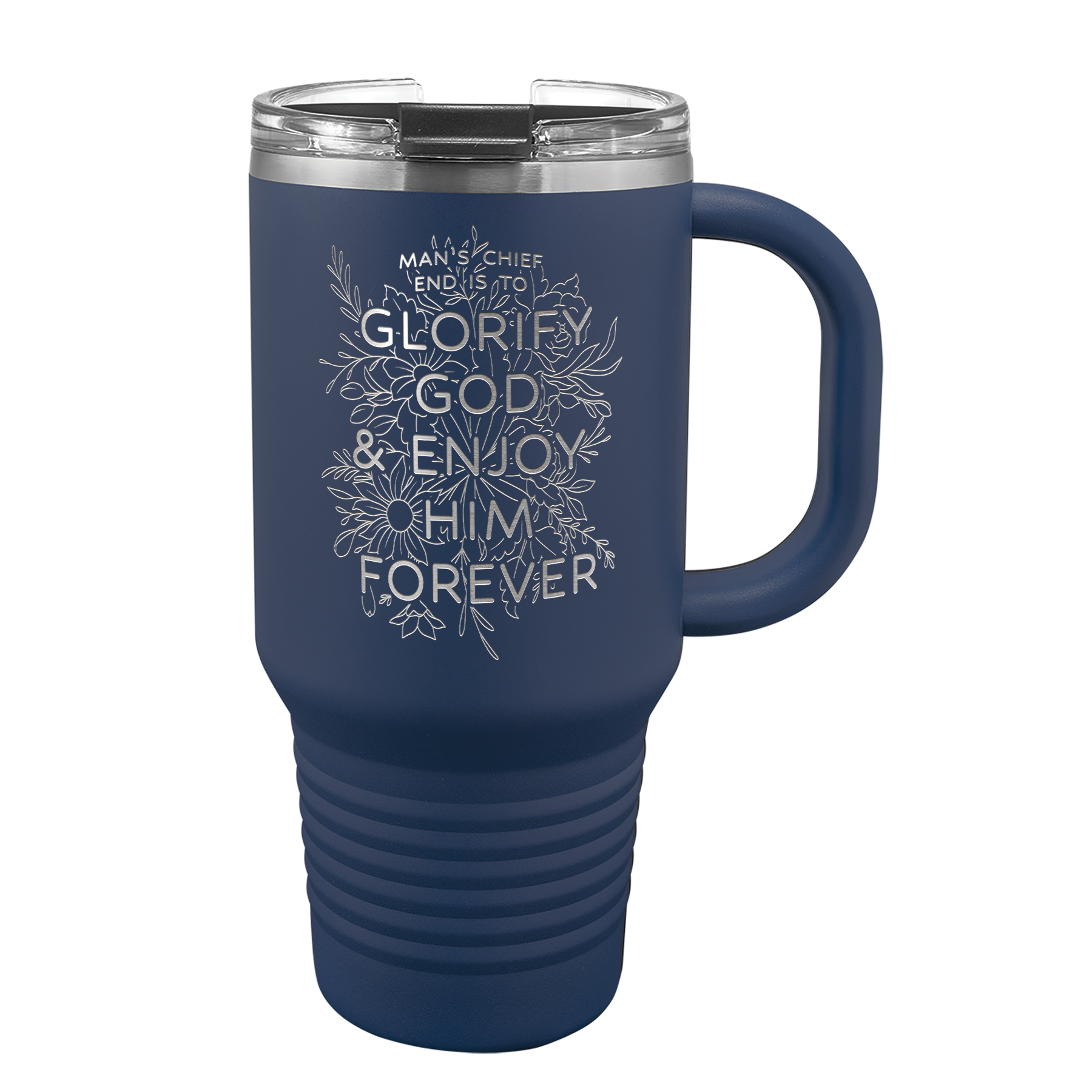 Glorify God And Enjoy Him Floral 32 oz Insulated Travel Tumbler