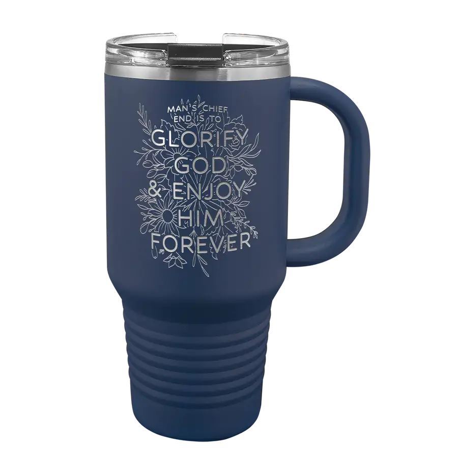 Glorify God And Enjoy Him Floral  32 oz Insulated Travel Tumbler