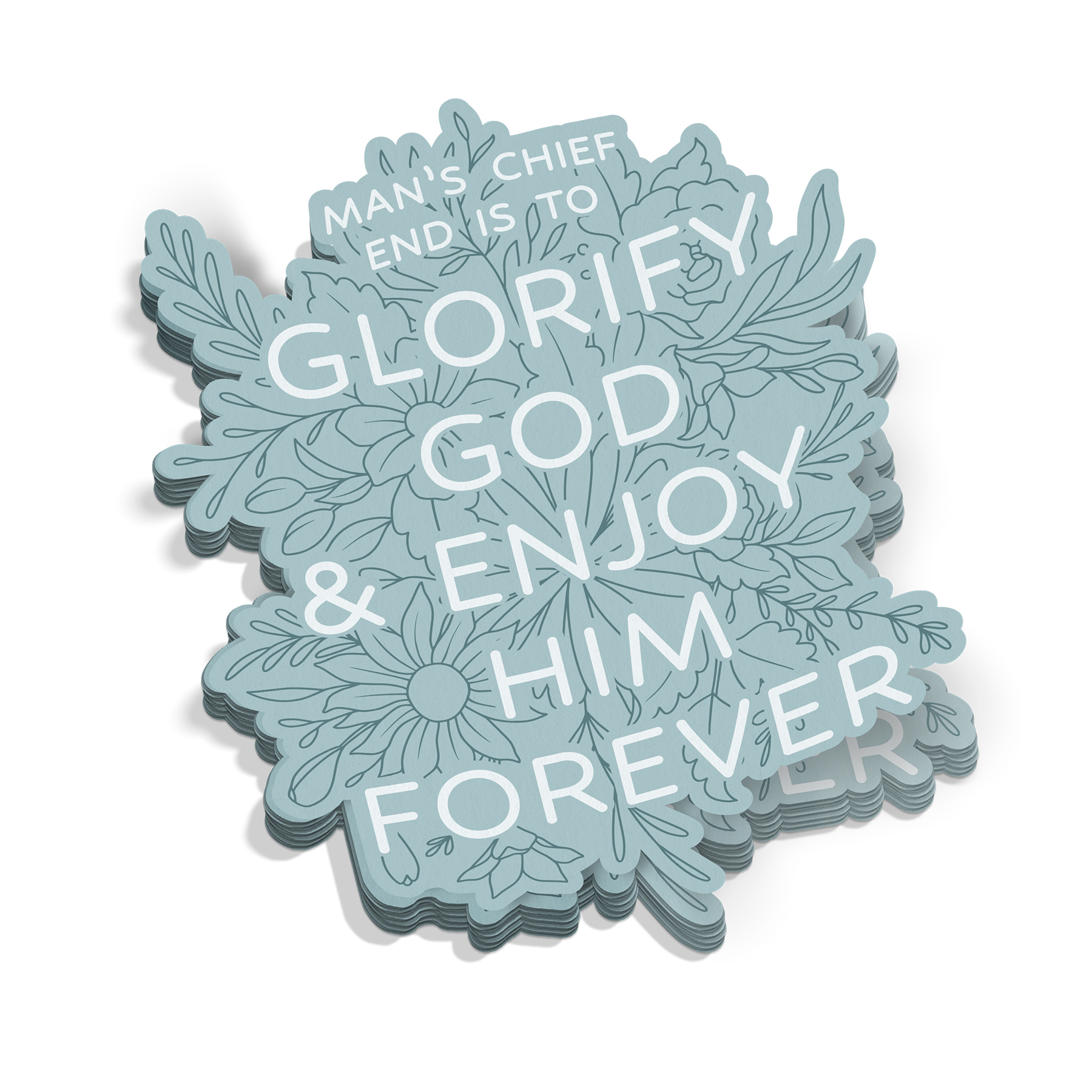 Glorify God And Enjoy Him Floral Sticker