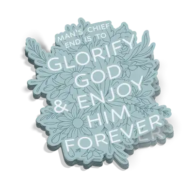 Glorify God And Enjoy Him Floral Sticker