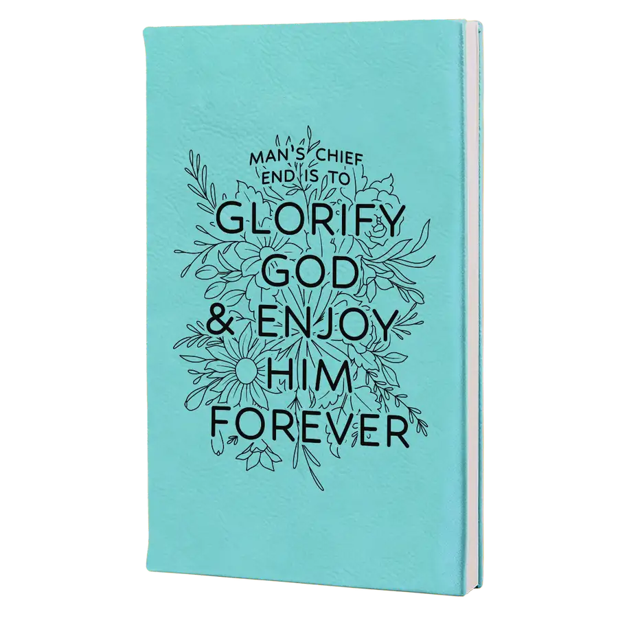 Glorify God And Enjoy Him Floral Leatherette Hardcover Journal