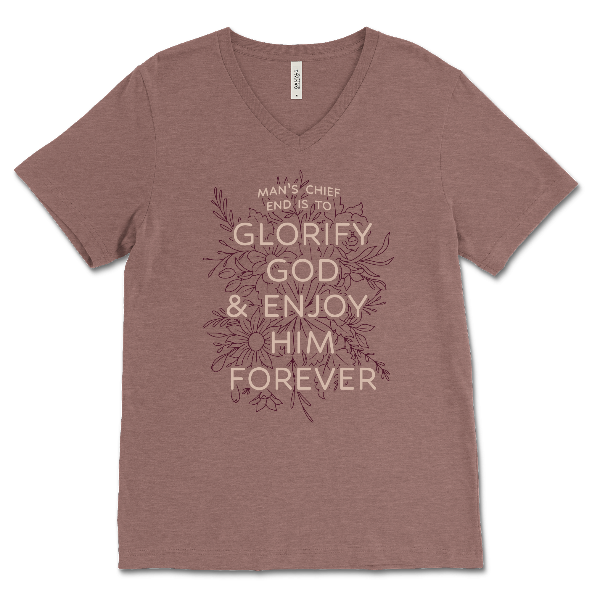 Glorify God And Enjoy Him V‐Neck Tee
